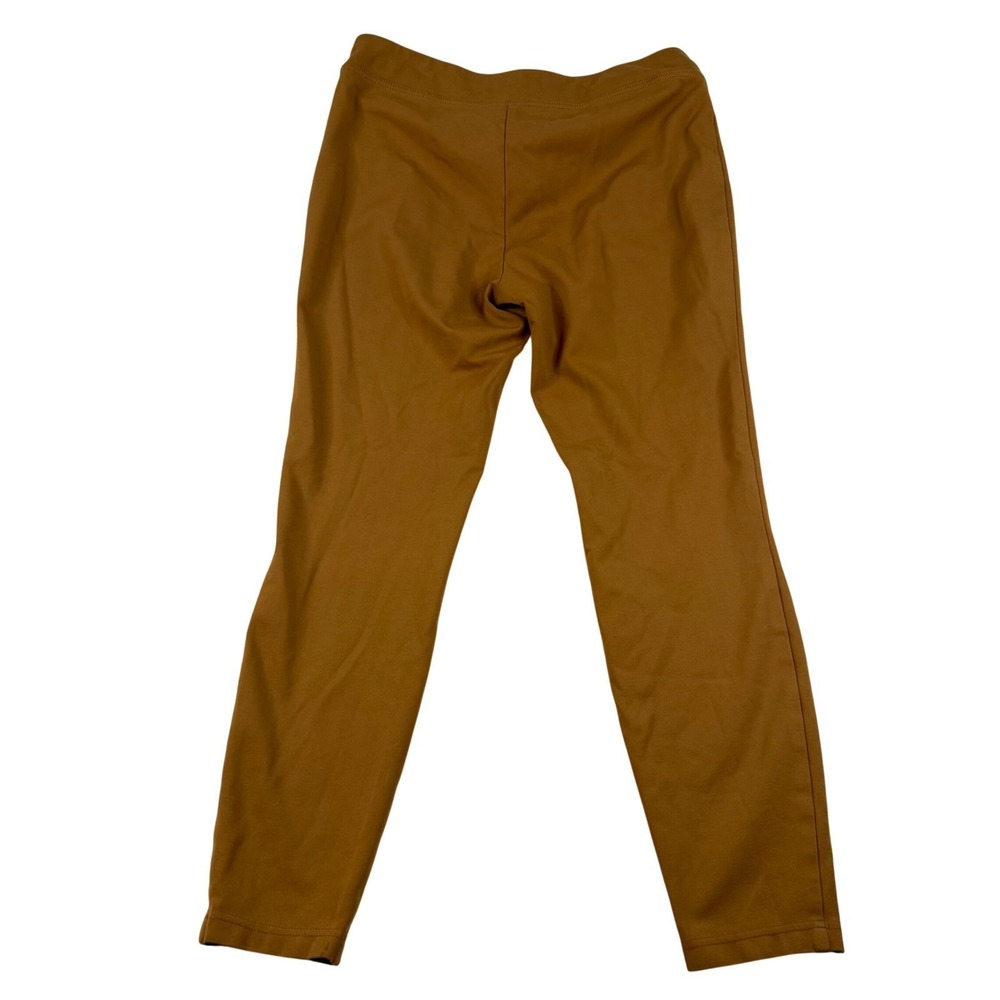 Zac & Rachel Womens Camel Brown Pintuck Seam Pull On Slim Leg Pants Size M